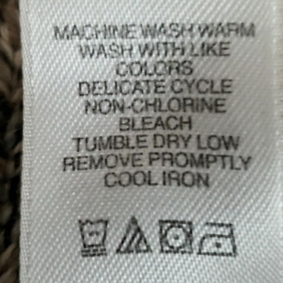 Liz Claiborne Ribbed Marbled Tan & Gray Knit 1/4 Zip Sweater, Size M - Picture 15 of 16